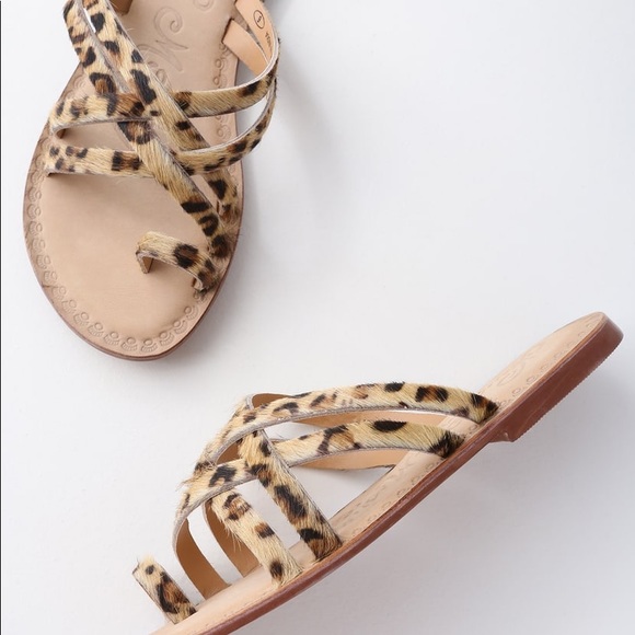 Zooche Leopard Print Pony Fur Slide Sandals 8.5 - Picture 6 of 8